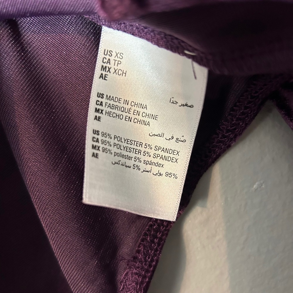 And Now This Velvet Bodysuit Blackberry Purple Tart Long Sleeve Top Size XS NWT - Picture 5 of 6